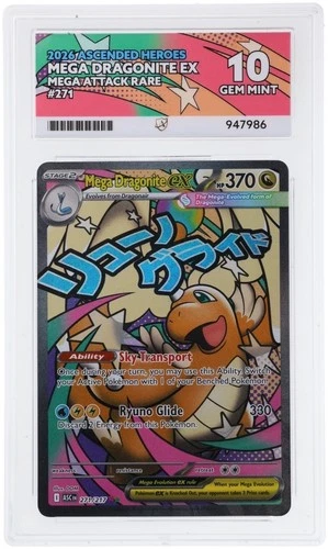 Pokémon TCG Mega Dragonite EX MAR Ascended Heroes 271/217 Ace 10 Gem Mint