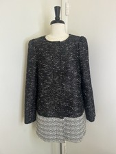 Banana Republic Women s Black/White Tweed Zip Front Blazer/ Jacket Size M