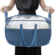 pop-up laundry basket，with Durable Handles collapsible Mesh laundry Hamper,Ea...