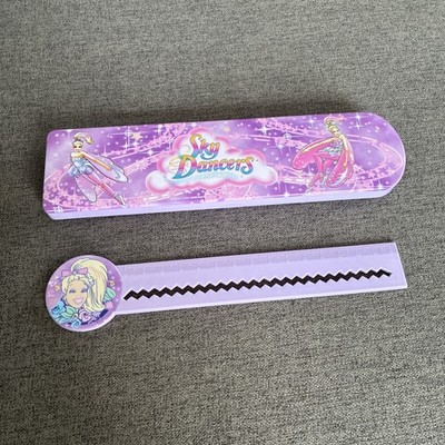 Sky Dancers Federmäppchen Essstäbchen Lineal Vintage Puppe Spielzeug 1994 1995 selten Merch