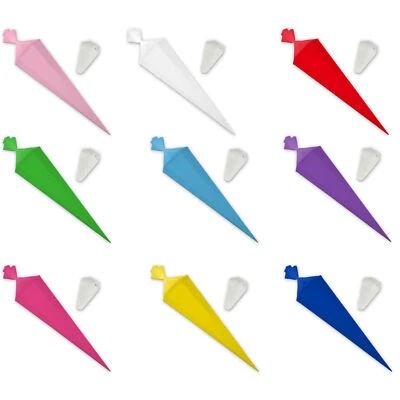 itenga Schultüte Zuckertüte Rohling eckig 85cm Tüll Spitzenschutz viele Farben