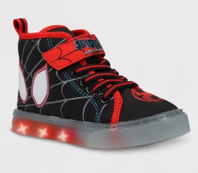 Toddler Boys' Marvel Spider-Man Hi-Top Sneakers Black SIZE