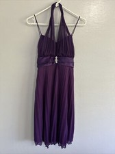 Purple Dress Formal Illusion Halter dress Prom
