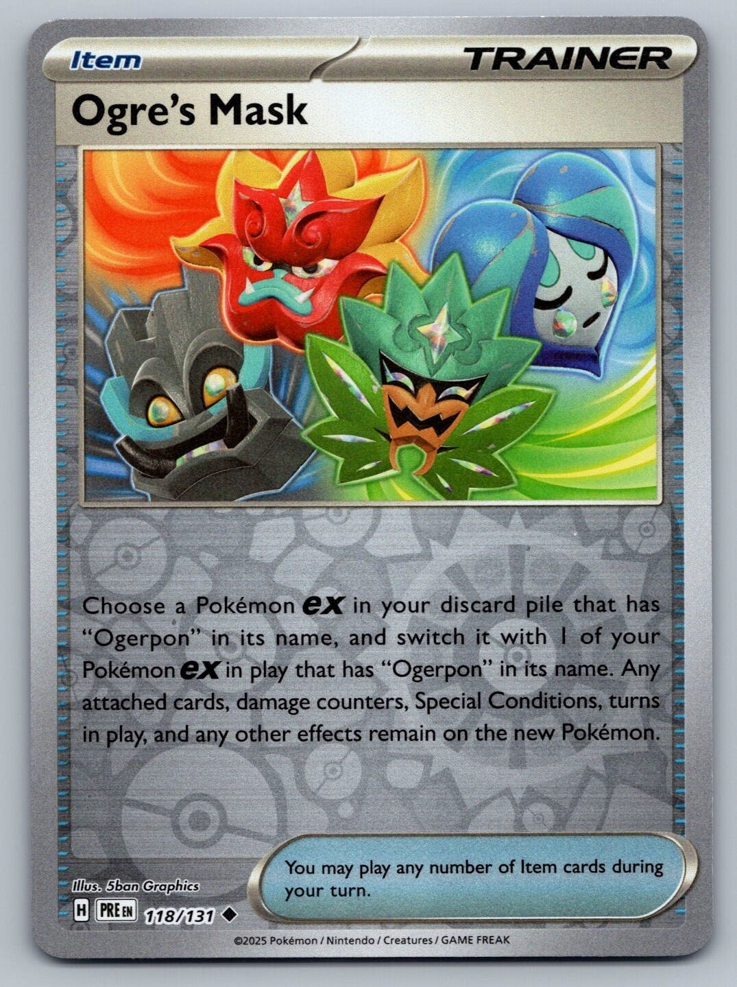 Ogre's Mask - 118/131 - Pokemon TCG Prismatic Evolutions - NM - Reverse Holo