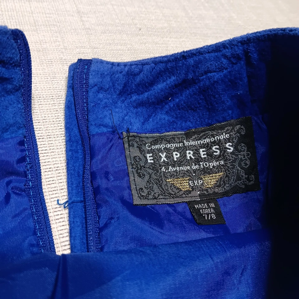 Express Vintage Leather Blue Suede Womens Skirt Office Siren Corpcore Western... - Image 3 of 4