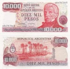 Argentina - 10000 Pesos 1976 - 1983 UNC P. 306b - serie G Lemberg-Zp