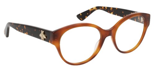 New GUCCI GG0421O 002 55mm Brown Havana Crystal Spell  display picture 3