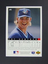 Pat Hentgen 1993 Upper Deck Missing Hologram Error Toronto Blue Jays