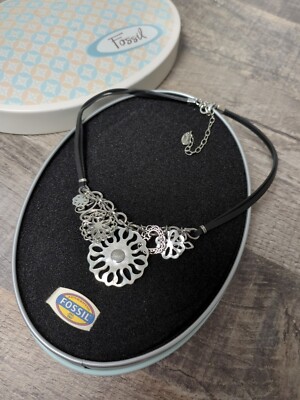 Fossil Kette Blumen Edelstahl Steel Top Zustand