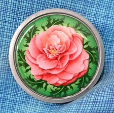 Floral Belt Buckle Bright Colorful Rose Vtg 2004 Great American Products .XTT588