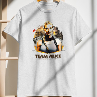 Alice Weidel, Tomb Raider, Lara Croft, AfD T-Shirt, Alternative für Deutschland