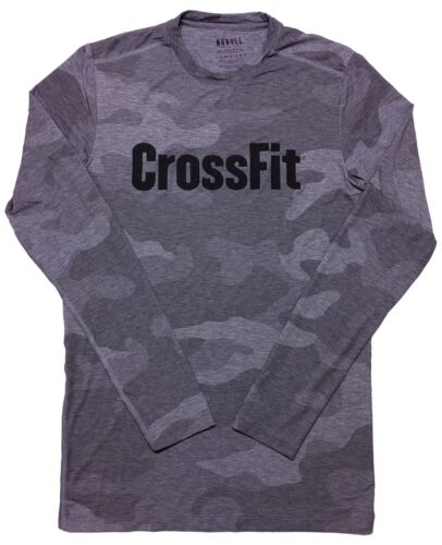 NOBULL CrossFit Long Sleeve Performance Shirt Gray Camo Men's Small S