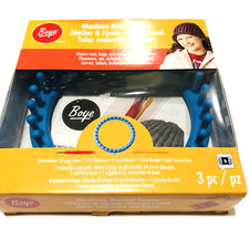 Boye Medium Round Knitting Loom Kit 3 Pc Craft Kit Makes Hats Bags Scarves Knit