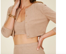 NEW $198 Reformation Janice Cardigan & Crop Top Set XL