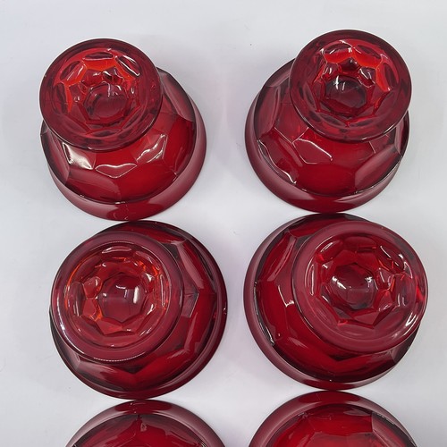 Set of 6 Vintage Viking Glass GEORGIAN Red /Ruby Sherbets / Champaign - Picture 10 of 10