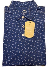  99 Tommy Bahama Moisture Wicking Golf Shirt Swordfish Pattern Sz M