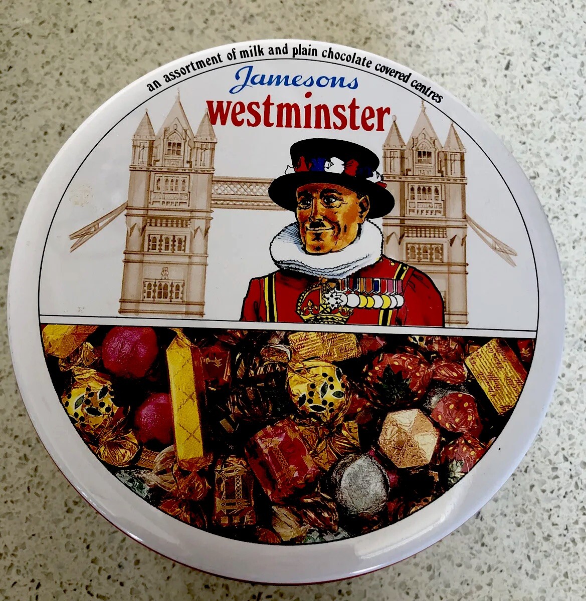 Tin Jamesons Westminster Candy Chocolates (empty) Old English