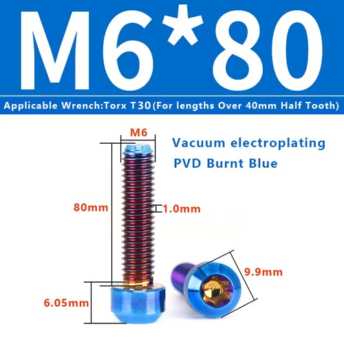 M4M5M6M8M10 Titanium Bolts Taper Cone Socket Head Motorcycle Modification Screws - Picture 75 of 205