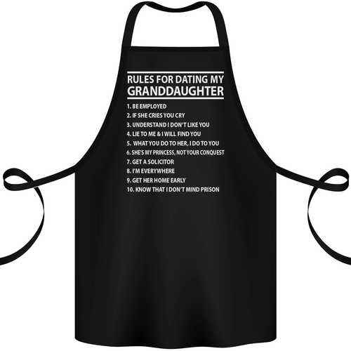 Dating My Granddaughter Grandparents Day Cotton Apron 100% Organic - Picture 2 of 14