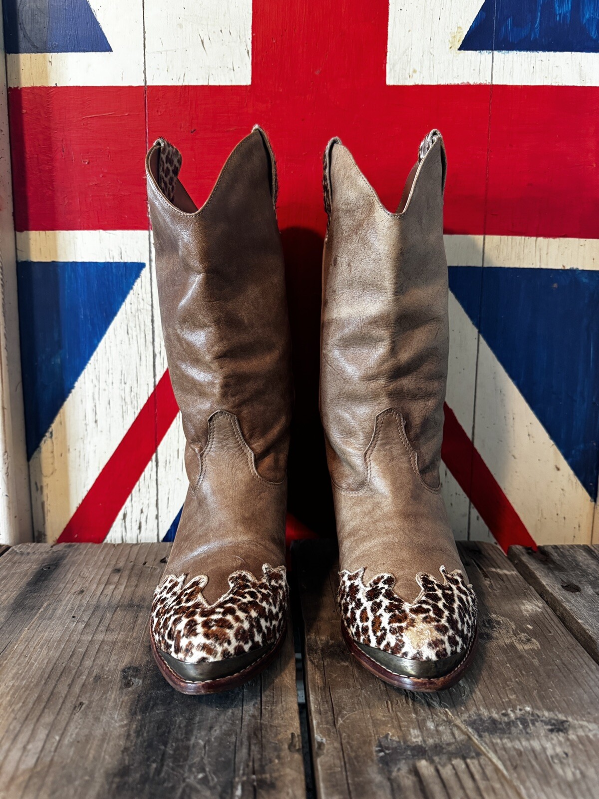 “Wild Pair” Vintage 80's Cheetah Pony Fur Leather Cowboy Boots,  Rare! US 6