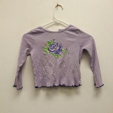 On expressions Purple sweater long Sleeve size 5T round neck rose free shipping
