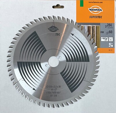 Hawera Kreissägeblatt Ø 250 x 3,2 x 30 mm  60 Z  KW SUPERTEC Optiline Wood