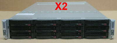 2x Supermicro SuperServer 6028TR-DTR 2-Node Server X10DRT-H CTO V3 V4 0P 0MEM