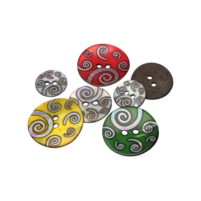 Perlmuttknopf blau silber Wirbel 15 mm 20 mm 25 mm Seco Nähen Stricken - Bild 2 von 2