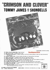 1968 Tommy James "Crimson & Clover" Song Release Music Industry Promo Reprint Ad