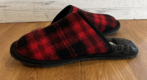 Minnetonka Franklin Red/Black Plaid Slippers Mens Size 9 - Picture 3 of 9