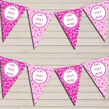Dog Paws And Bones Pink Personalised Children's Birthday Bunting