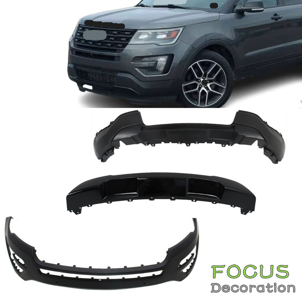 For 2016 2017 Ford Explorer Front Bumper Cover W/Sensor Hole+Lower