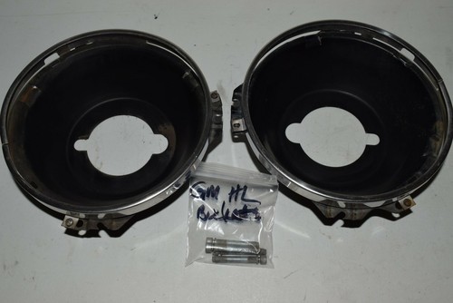 🎯 BUICK PONTIAC CHEVY SKYLARK LEMANS GTO HEADLIGHT BUCKETS RINGS GM 75 76 77 - Picture 2 of 6