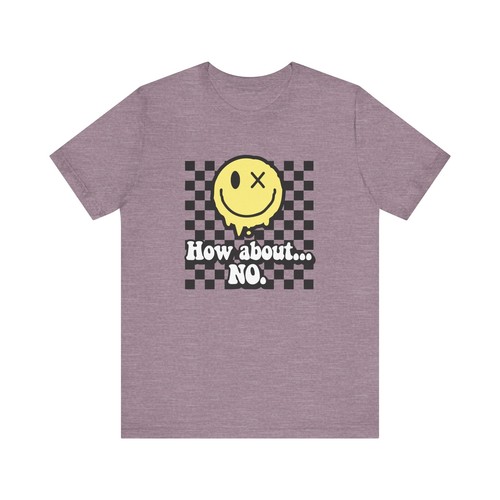 T-Shirt gelbes Smiley-Gesicht How About kein Schachbrettmuster Unisex - Bild 28 von 31