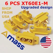 6 Pcs XT60E-M Mountable XT60 Male Plug Connector For RC Models Multicopter