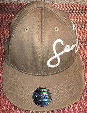 Sean John Youth Hat Cap - Script Logo - Brown With Spandex Adjustable Inside Rim