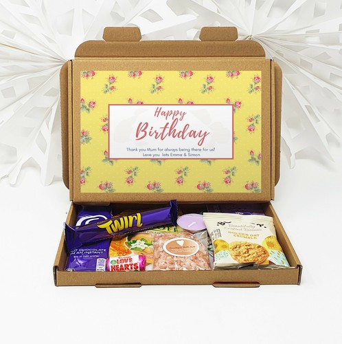 Caja de golosinas de té de cumpleaños personalizada cestas galletas abrazo en caja dulces café - Imagen 8 de 9