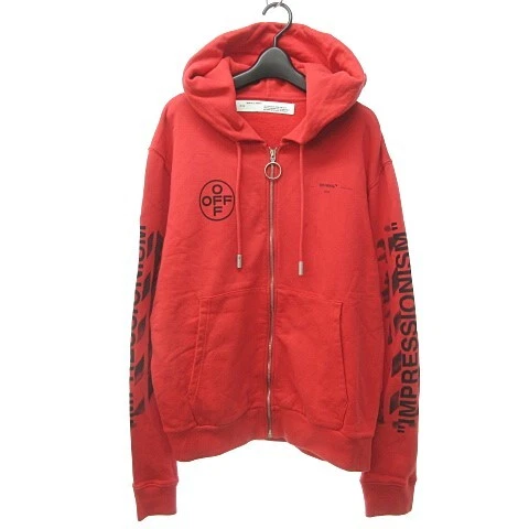 Off white red sales zip up hoodie Off white red sales zip up hoodie