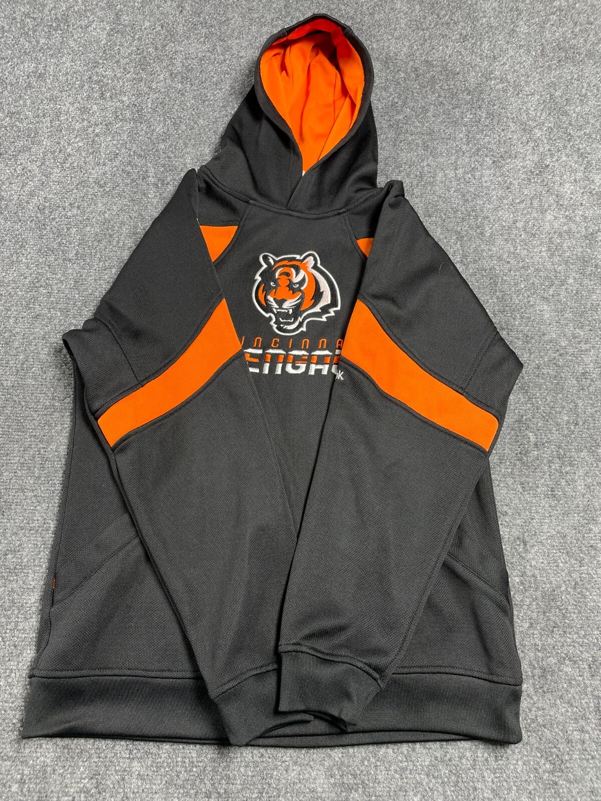 Cincinnati Bengals Men's Hoodie NFL On Field Reebok Sweatshirt Logo Black Size L