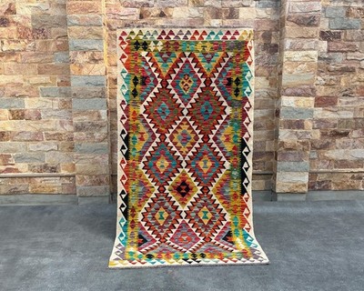 Handwoven Wool Kilim Dhurrie Rug Color Multicolor Handmade Design Carpet Rug