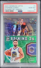 2021 Donruss Optic Raining 3s Green Stephen Curry /5 #2 PSA 10 Gem Mint