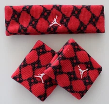 Nike Jordan Headband & Wristbands Set Singlewide Adult Fire Red/Black/White
