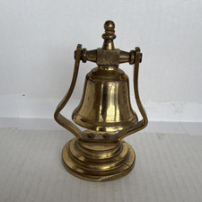Antique Brass Nautical Desk Bell with Handle,...