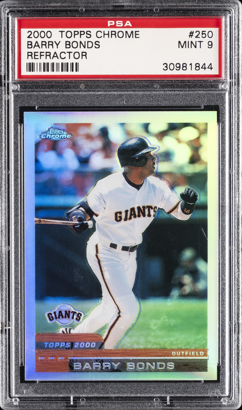 2000 TOPPS CHROME REFRACTOR #250 BARRY BONDS PSA 9