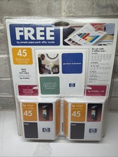 HP 45 New Black Ink Cartridges TWO Pack Inkjet Printer 51645a EXP. Jan 2003