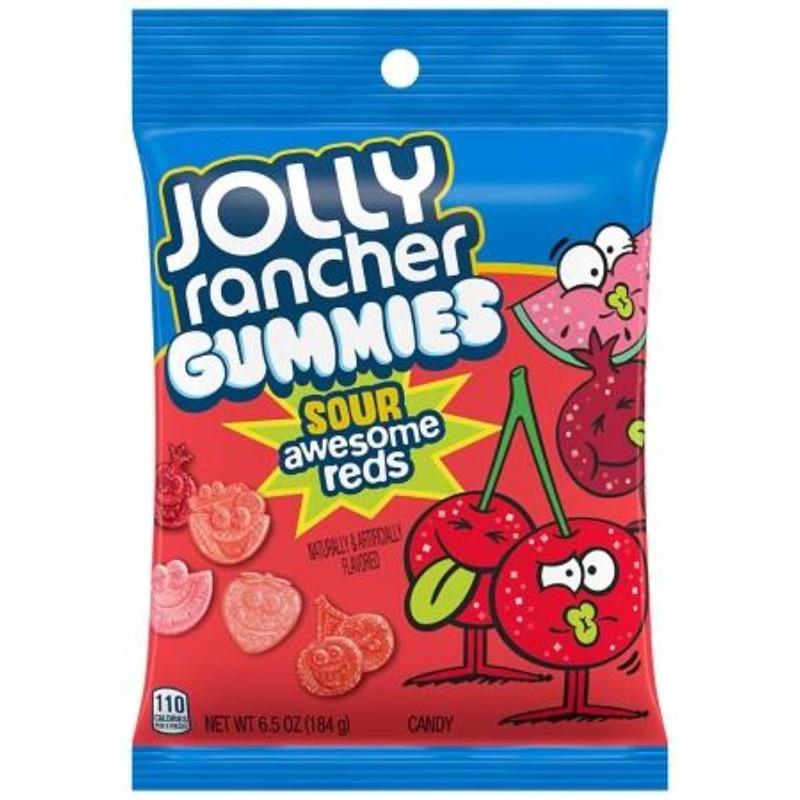 3x Jolly Rancher Gummies Sour Awesome Reds Candy Treats Pack 65oz 5090₽