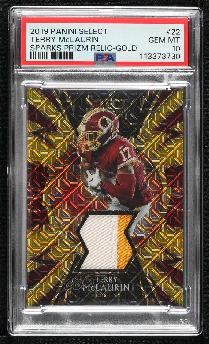 Terry McLaurin Panini Select Sparks Prizm Relics #22 Gold