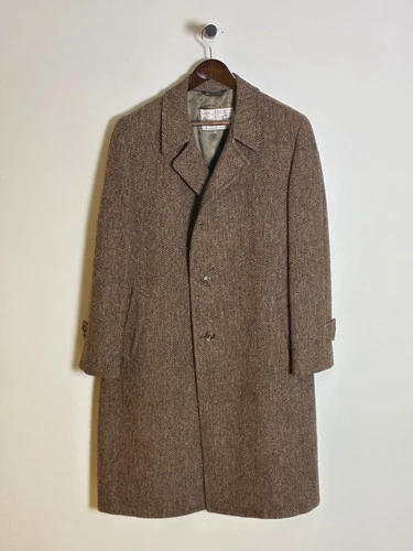 Vintage Harris Tweed Balmacaan Overcoat — 49 Chest - product listing photo