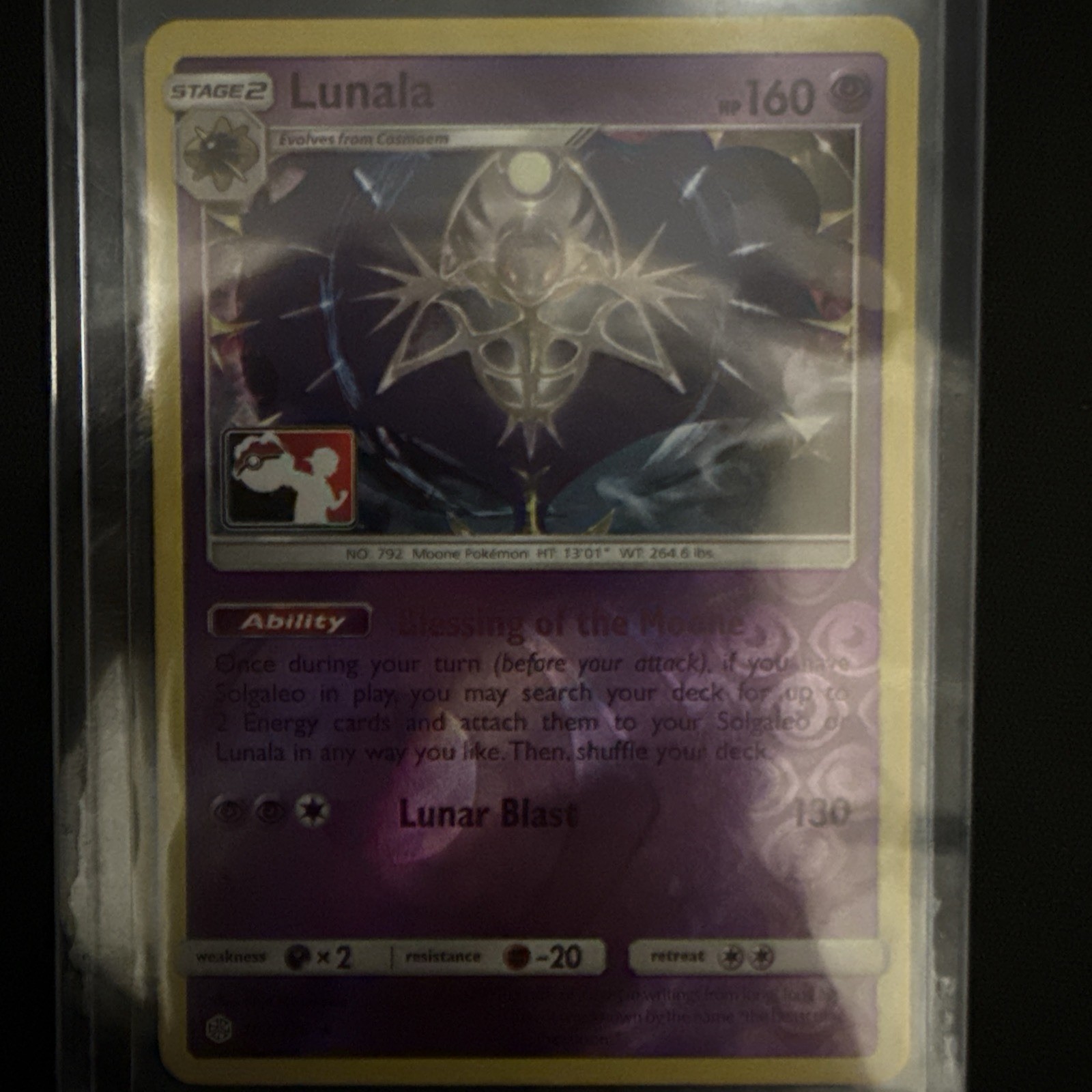 Pokemon TCG Lunala 102/236 Pokemon Club Promo Cosmic Eclipse NM