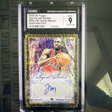 Signed & Sealed - Tyrese Maxey 28/50 - #BSI-TM - Gold Foil Auto Holo CGC 9 AU 10